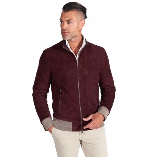 Suede sale burgundy jacket